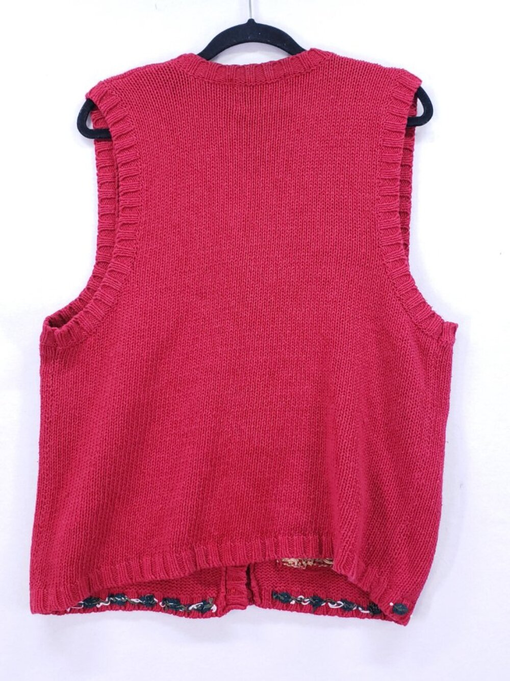 Tiara International Vintage Christmas Knit Sweater Vest Red Size Large Presents - Picture 13 of 15
